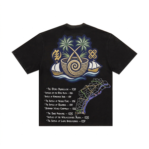 Camiseta Negra Vintage Personalizada con Estampado Gráfico, Estilo Urbano, Oversize, de Algodón, para Hombre, con Estampado de Globo Terráqueo, Informal, para Verano - Product Image 2