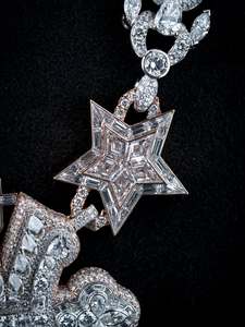 Pendentif croix étoile hip-hop en moissanite plaqué or et argent sur mesure pour homme, collier chaîne à maillons épais de luxe, certifié GRA - Product Image 4