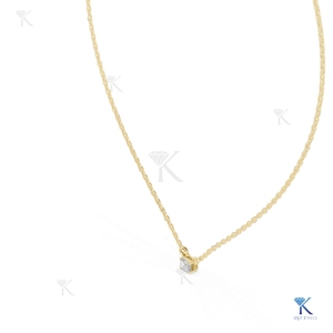 Collar con Colgante de Diamante Cultivado en Laboratorio de 0.25 Ct, Corte Esmeralda, Oro Sólido de 14K/18K, Elegante y Minimalista para Mujer, Ideal para Fiestas y Bodas - Product Image 6