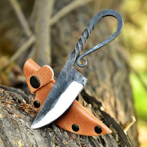 Cuchillo Medieval de Alta Calidad, Hoja de Acero Hecha a Mano con Acabado Clásico Forjado, Diseñado para Exhibición Histórica y Aventuras al Aire Libre - Product Image 3