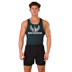 Camiseta sin mangas acanalada para hombre, color verde azulado oscuro, ajuste atlético, chaleco de gimnasio, ligera, para entrenamiento físico, informal, esencial para el verano - Product Image 1