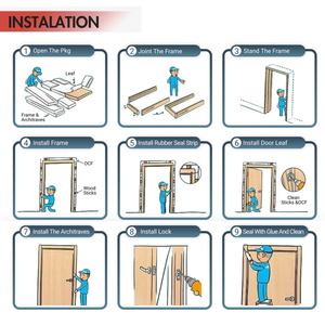 Puerta de Entrada de PVC de Diseño Moderno y Sostenible para Apartamento, Puertas de Madera Maciza MDF de Fabricante Vietnamita OEM/ODM - Product Image 6