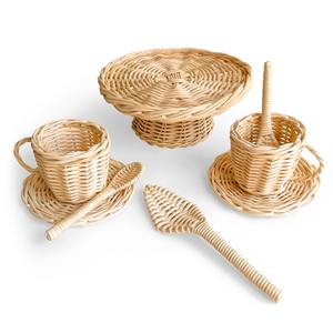Ensemble de cuisine en rotin tressé à la main pour enfants, jouet de cuisson avec casseroles et poêles, jouets pour jeux imaginatifs d'enfants - Product Image 3