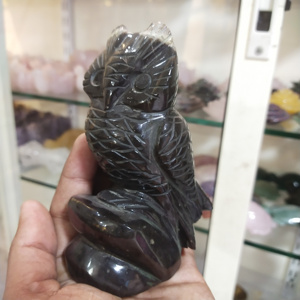 มาใหม่ที่มีคุณภาพสูงธรรมชาติมือแกะสลักนกฮูกนกคริสตัลแกะสลักประติมากรรมงานฝีมือสำหรับการตกแต่งที่มีสีสันนกฮูกงานฝีมือ - Product Image 6