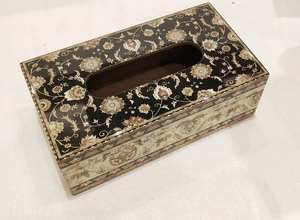 AZ ENTERPRISES Boîte à mouchoirs décorative classique à motif floral en bois et Meena, faite à la main, écologique et durable - Product Image 6