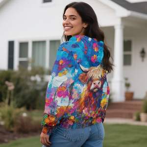 Sweat à capuche zippé intégral en polaire longue, camouflage personnalisé, le plus populaire, grande taille pour femme, décontracté, été, oversize, XXL, hiver - Product Image 5