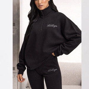 Conjunto Deportivo Negro Premium XD2GYM, Sudadera con Cierre de Cremallera y Leggings Oversize con Bordado, Ropa Deportiva, Ropa Activa, Ropa Deportiva para Gimnasio - Product Image 5