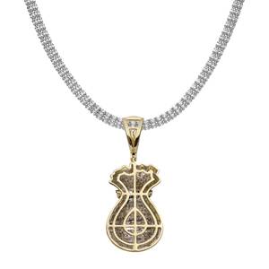 Pendentif personnalisé en forme de sac à argent en argent plaqué or 14 carats, bijou vintage hip-hop pour hommes et femmes - Product Image 2
