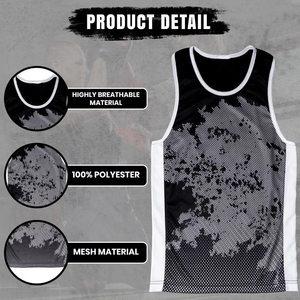 Ensemble de débardeur et short de boxe pour homme, impression par sublimation, tissu respirant et à séchage rapide, vêtements de sport pour boxe. - Product Image 6