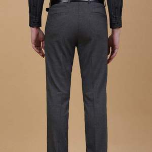 Pantalon de Costume Homme Confortable de Haute Qualité, Coupe Droite Taille Haute, Style Décontracté avec Braguette Zippée, Idéal pour le Bureau - Product Image 5