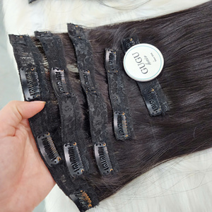 Extensiones de Cabello Natural Vietnamita Remy 12A de Doble Trama, Accesorios para el Cabello con Clip, Teñidas, Lisas y Sedosas, 100g por set, 5 tiras - Product Image 1