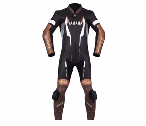 ชุดแข่งรถมอเตอร์ไซค์ Ramaha Premium Leather MotoCP แบบชิ้นเดียว/ชุดขับขี่พร้อม Hump Level 2 CE ผลิตตามสั่ง - Product Image 1