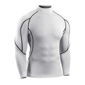 Wholesale Quality Men's Compression TShirt Long Sleeve Breathable <b>Tummy</b> <b>Control</b> Body Shaper 90%Polyamide 10%Spandex HeatTransfer - Product Image 3