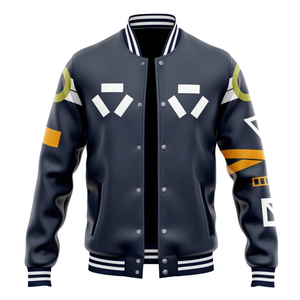 Custom Wholesale Eco-Friendly Reversible Winter Varsity <b>Jacket</b> Wool Body Two Tone Color Block Chenille <b>Patch</b> Design Direct - Product Image 1