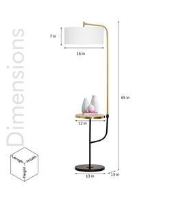 Luxury Eco-Friendly White Cotton Shade <b>Shelf</b> Floor <b>Lamp</b> Metal Base OEM ODM Low MOQ Factory Price Wholesale Bulk Supply Sympathy - Product Image 6