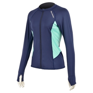 เสื้อดำน้ำแขนยาวมีซิปรูดป้องกัน UV สำหรับผู้หญิงเสื้อกีฬาโต้คลื่นสำหรับผู้หญิงและผู้หญิง - Product Image 2