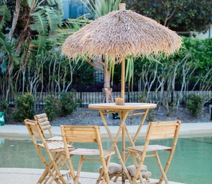 Sombrilla de Bambú para Exteriores con Base, Estilo Boho Natural, Fabricada en Vietnam, Precio al por Mayor - Product Image 5