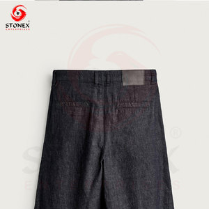 Jean en denim noir pour homme, coupe large, décontracté, style streetwear, en coton, mode moderne, vente en gros, personnalisable - Product Image 4