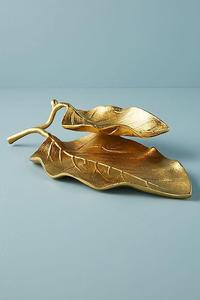 Plateau de service de Noël en aluminium en forme de feuille métallique, finition dorée pulvérisée, design moderne de luxe, taille et forme personnalisables pour les hôtels - Product Image 6