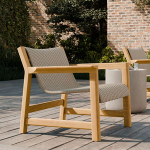 Meubles d'extérieur en teck, ensembles de canapés d'extérieur modernes et imperméables en teck, ensemble de canapés en teck massif avec rotin - Marley - Product Image 1