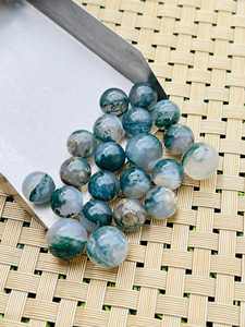 Lot en gros de 10 mm de billes rondes lisses en agate mousse naturelle, sphères de cristal de guérison, pierres précieuses en vrac pour la fabrication de bijoux - Product Image 4