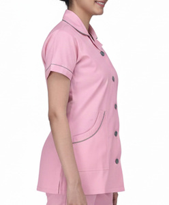 High Quality Summer Unisex Anti-Wrinkle Breathable Quick Dry Spandex <b>Jersey</b> Hospital Scrubs Set Jogger Pants Uniform Tops - Product Image 3