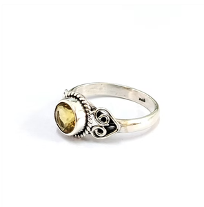 Artisan Handmade Round Cut Citrine Ring 925 <b>Solid</b> <b>Silver</b> Filigree Statement Ring November Birthstone Jewelry - Product Image 2