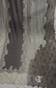 New Cashmere scarf with lace decoration in 2 colors Double Tone Lace Decorated Wool <b>Shawl</b> Scarf women <b>shawl</b> <b>wrap</b> pashmina stole - Product Image 2
