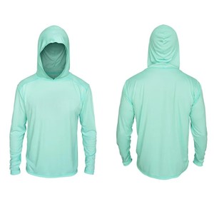 Unisex Light Blue Casual Hooded Long Sleeve Moisture Wicking Breathable Quick Dry UV Protection Polyester Athletic Summer <b>Top</b> - Product Image 2