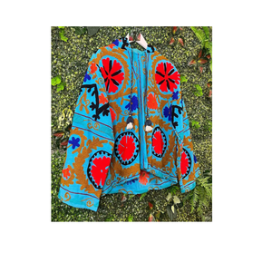 Blazer Suzani Premium con Bordado Colorido, Chaqueta Étnica para Mujer, Estilo Boutique de Moda - Product Image 3