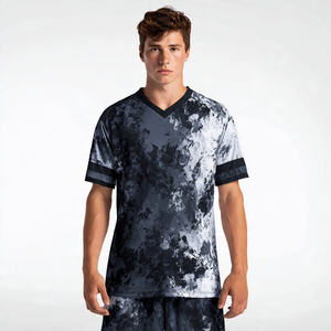 เสื้อฟุตบอลซับลิเมชั่นคุณภาพสูง ปรับแต่งได้ตามต้องการ เสื้อซ้อมฟุตบอล คอวี แขนสั้น พิมพ์ลาย เสื้อฟุตบอลชาย - Product Image 1