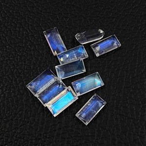 3x6มม. 4x8มม. 5x10มม. 6X12มม. บาแกตต์ตัดพลอยมูนสโตนสีรุ้งธรรมชาติแบบเหลี่ยมเพชรพลอยเทียบหลวมสำหรับเครื่องประดับราคาขายส่ง - Product Image 5