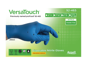 Ansell Versa <b>Touch</b> 92-465 Blue Nitrile Splash <b>Gloves</b> offers excellent chemical and mechanical properties, comfort and dexterity - Product Image 5