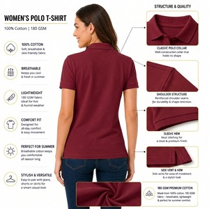 เสื้อเชิ้ตผู้หญิง Primora Global ขายส่ง รับทำโลโก้ พรีเมียม โพลีเอสเตอร์ 100% 220gsm ระบายอากาศได้ดี กันยับ เป็นมิตรกับสิ่งแวดล้อม สวมใส่สบาย - Product Image 4