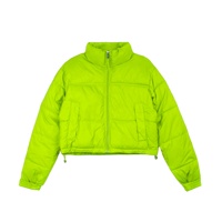Veste matelassée courte et épaisse pour femme, personnalisée, imperméable, à séchage rapide, en tricot, avec doublure en viscose, design effet bulle, idéale pour l'hiver