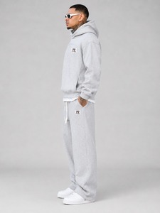 Survêtement respirant mi-lourd en molleton 100 % coton, délavé effet soleil, coupe oversize, streetwear hiver, avec logo brodé personnalisé - Product Image 2