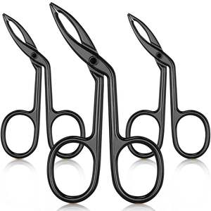 Paquete de 3 Pinzas para Cejas Negras Tipo Tijera de Acero Inoxidable con Puntas Rectas de Precisión y Agarre Ergonómico para Vello Facial - Product Image 2