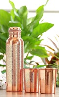 Nueva Botella de Agua de Cobre de Lujo - Color Dorado 250ml Gran Capacidad Tapa Antiderrames Estilo Clásico para Regalos Empresariales Uso en Campamentos |