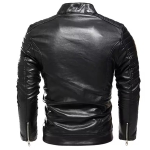 Wholesale Price Men's High Quality <b>Leather</b> <b>Jackets</b> Comfortable Size with Custom Label Hot Sales for Cheap Canvas Fabric - Product Image 3