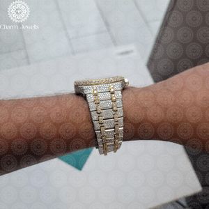 Charm Jewells Luxury Stainless Steel <b>Watch</b> 42mm Round Dial Sapphire Crystal Quartz Movement Chronograph Unisex Fashion Design - Product Image 2