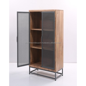 Aparador de almacenamiento de madera hecho a mano con estilo de la mejor calidad 2025, 2 puertas correderas de hierro para el hogar, Bar, comedor, cocina, sala de estar - Product Image 4