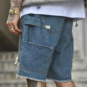 Pantalones Cortos de Mezclilla Personalizados para Hombre, Diseño de Moda Urbana, Casuales - Product Image 2