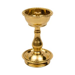 Lampe Diya en laiton doré, lampe à huile en métal faite à la main, porte-bougie traditionnel pour la décoration de la maison - Product Image 1