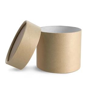 Caja Cilíndrica de Cartón Kraft Ecológica de Dos Piezas con Logotipo Personalizado, Tubo de Papel Biodegradable, Cajas Redondas con Tapas de Metal/Papel - Product Image 1