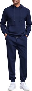 Conjunto Deportivo Personalizado de Felpa Francesa de 350 g/m², Sudadera con Capucha y Cremallera para Hombre, Pantalones Jogger, Color Granate Sólido, Corte Ajustado - Product Image 2