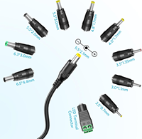 Adaptateur d'alimentation universel AC/DC 45W 5V-15V Max 3A avec 10 prises DC pour appareils électroniques domestiques, bande LED, routeur, lecteur vidéo