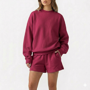 Women Mock Neck Top Styled With Shorts Comfort Blend Warm Cozy Silky Feel Relaxed Wear Everyday Style Clothing - Product Image 1