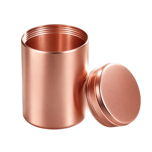 Porte-bougie en laiton, récipient rond en métal avec bougie en cire blanche pour la décoration de la maison, idéal comme cadeau, option de cadeau de luxe excellente - Product Image 5