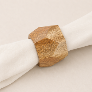 Handmade Geometric Wooden Napkin Ring Modern Minimalist Wood Serviette Holder for Hotel Wedding <b>Party</b> and Dining <b>Table</b> Decor - Product Image 1