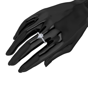 Divya Creations Women's 925S <b>Solid</b> <b>Silver</b> Rhodium Plated Classic Design Pave Setting Brilliant Cut IGI Certified 1.23Cts VS Ring - Product Image 2